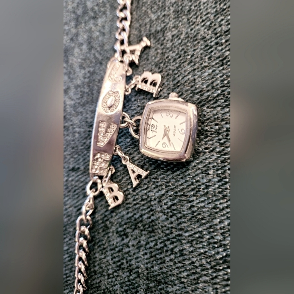 Silver Charm Bracelet Watch